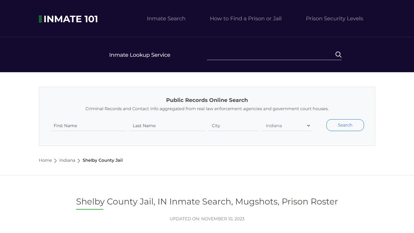 Shelby County Jail, IN Inmate Search, Mugshots, Prison Roster